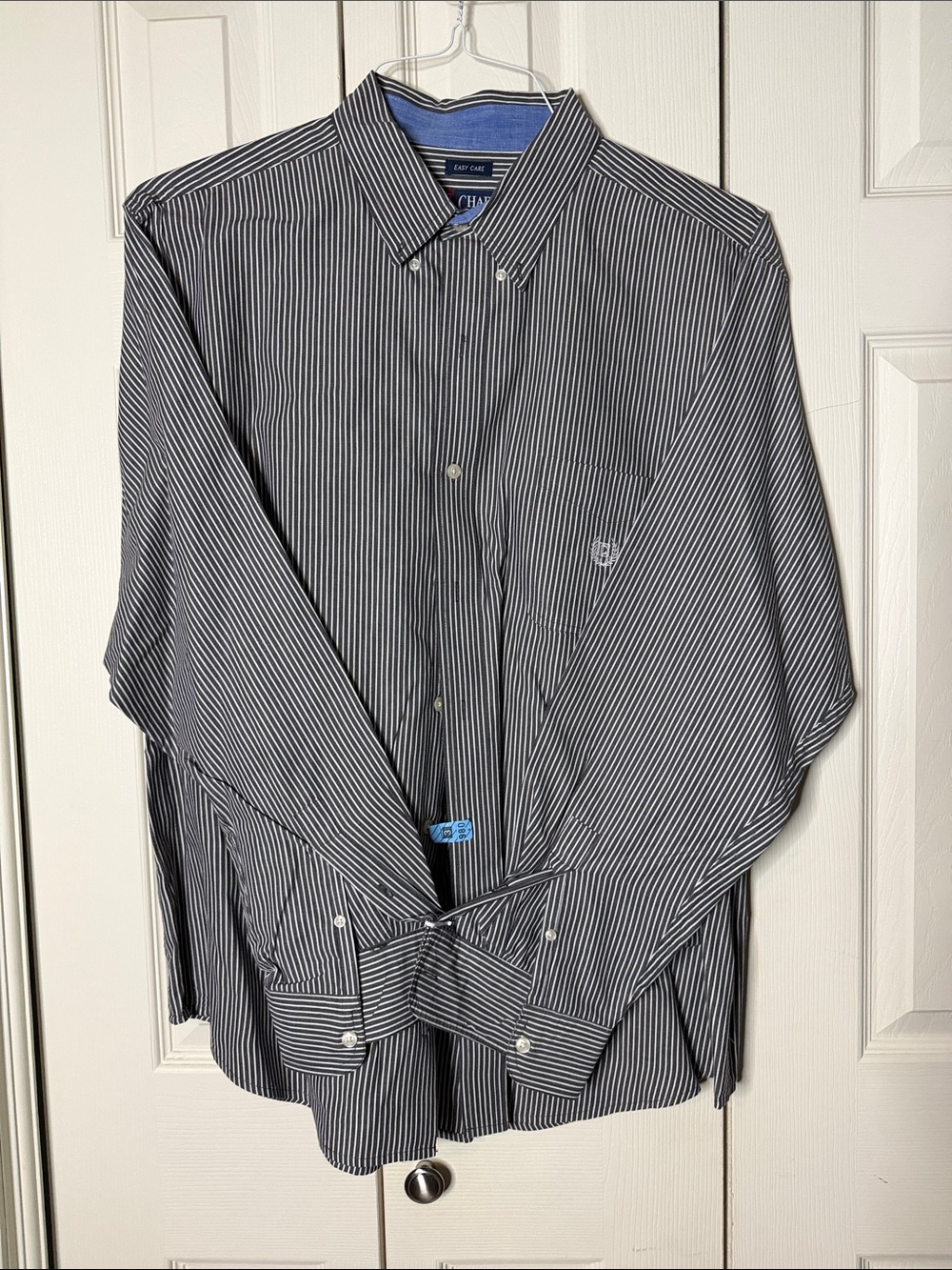 Chaps Black and White Pinstripe Dress Shirt